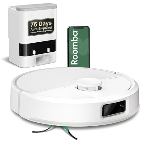 iRobot Roomba Max 705 Vac Robot Vacuum + AutoEmpty Dock - Extreme Power-Lifting Suction, Anti-Tangle Dual Rubber Brushes, Self-Empties, Recognizes and Avoids Obstacles, LiDAR Navigation White