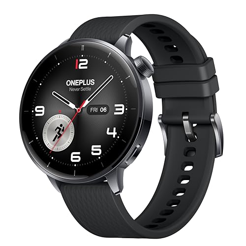 OnePlus Watch 3 43mm Black Steel, WearOS, Black Steel, 32GB Storage, 60h Battery Life, Bluetooth, GPS Navigation, Round Face, 1.32-Inch Display