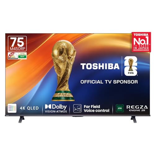 Toshiba 189 cm (75 Inches) 4K Ultra HD Smart QLED TV | Dolby Atmos, HDR10+ | 36W Powerful Speakers | AI Sports Mode | REGZA Engine ZR | 4K Upscaling |