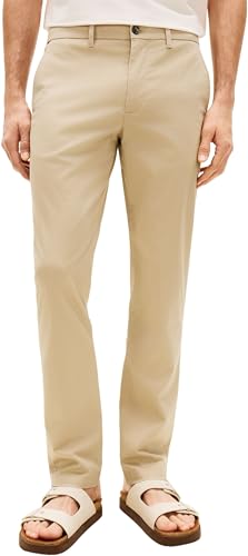 ⚡ BLITZDEAL (-72%) Tommy Hilfiger Herren Chino Hose Denton Printed Structure Straight Fit, Beige (Sandalwood), 31W/28L