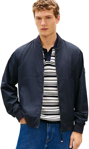 ⚡ BLITZDEAL (-47%) Tommy Hilfiger Herren Bomberjacke Branded Wasserabweisend, Blau (Desert Sky), XL
