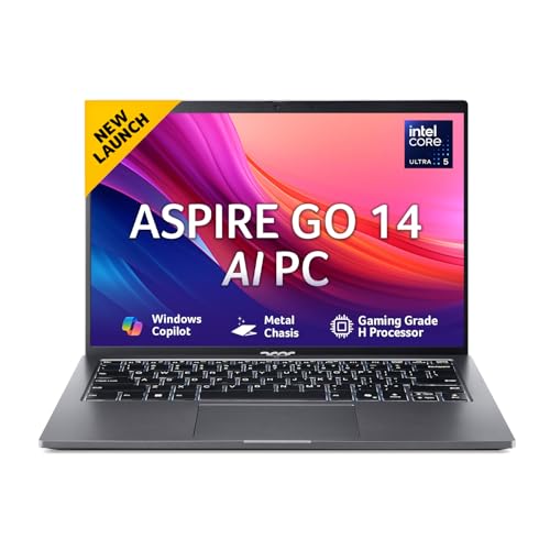 acer AspireGo14, Intel Core Ultra5 125H AI Processor,Office 2024 + M365 Basic, 16 GB RAM, 512 GB SSD, WUXGA IPS, 14.0"/35.56 cm, Win 11 Home, Steel Gr