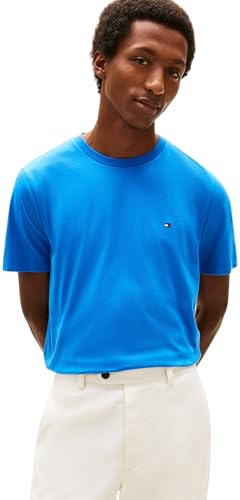 🔥 SELTEN SO GÜNSTIG (-55%) Tommy Hilfiger Herren T-Shirt Kurzarm Seasonal Solid Tee mit Rundhalsausschnitt, Blau (Blue Orbit), S