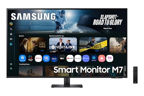 Samsung 43"(1.08m) 4K M7 Vision AI Smart Monitor | UHD 3840 x 2160 | Smart TV Experience with AI Picture & Sound|Type-C|Apple AirPlay|Gaming Bar|Remot