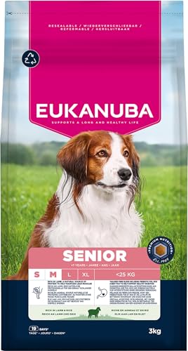 (-42%) Eukanuba Senior Hundefutter, Lamm & Reis für kl. & mittelgroße Rassen, 3 kg