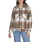Levi's Women's Zoe Relaxed Wool Shirt Jacket, Brown Multi, Medium