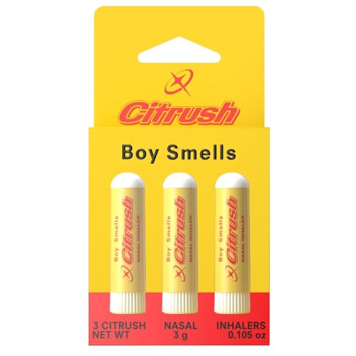 Boy Smells Citrus Sniffer Nasal Stick – Menthol Citrus Aroma Inhaler – Plant-Based Scent Stick for Daily Refresh – Aromatherapy Stick for Adults – 3 Pack