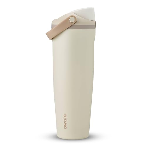 Owala FreeSip Sway Insulated Stainless Steel Water Bottle with Two-Way Spout, Built-In Straw and Bucket Handle, Made for Travel, School, and Sports, 40oz, BPA Free, Leak Proof, Lightly Toasted