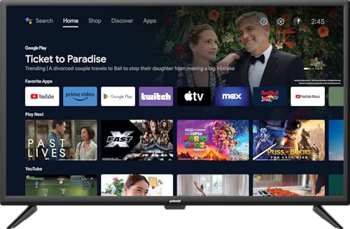 (-14%) Polaroid Smart TV Android, 80 cm (32 Zoll), HD 1366x768, LED, WLAN, Bluetooth, 3 HDMI, 2 USB, Schwarz