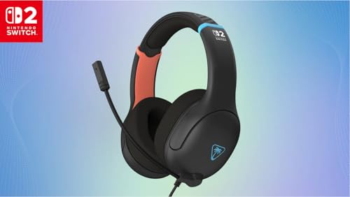 Turtle Beach Fone de ouvido para jogos Airlite Fit com fio para Nintendo | Carvão, funciona com Nintendo Switch OLED, microfone flip-to-mute, almofadas de ouvido confortáveis, alto-falantes de 40 mm