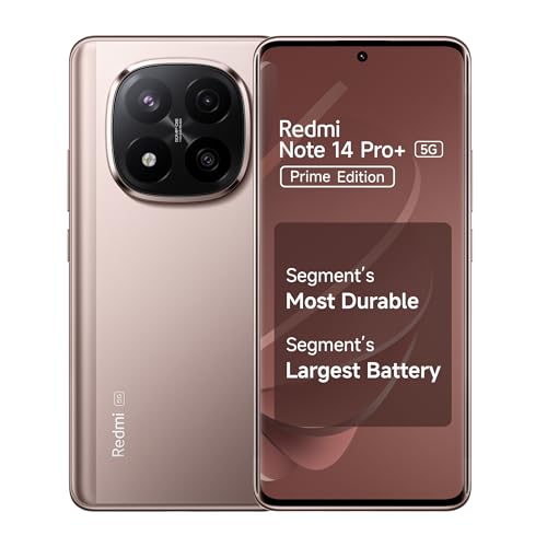 Redmi Note 14 Pro+ 5G Prime Edition (Champagne Gold, 8GB RAM, 256GB Storage) | Snapdragon 7s Gen 3 Processor | AMOLED Display | Dual Nano-SIM | 6200mA