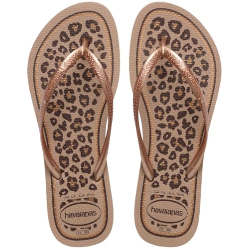 Chinelo, Havaianas, Feminino, Slim, Animals, 35 e 36, Rose Gold