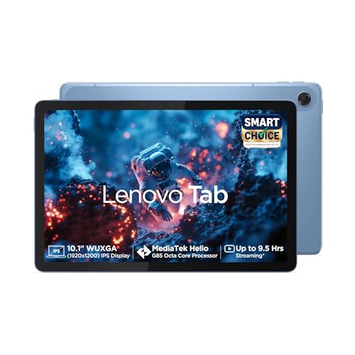 Lenovo Tab (Smartchoice) | 10.1 Inch Display| Wi-Fi Only| 4 GB RAM + 64 GB ROM (Expandable up to 1 TB)| Metal Body| Dual Speakers with Dolby Atmos|