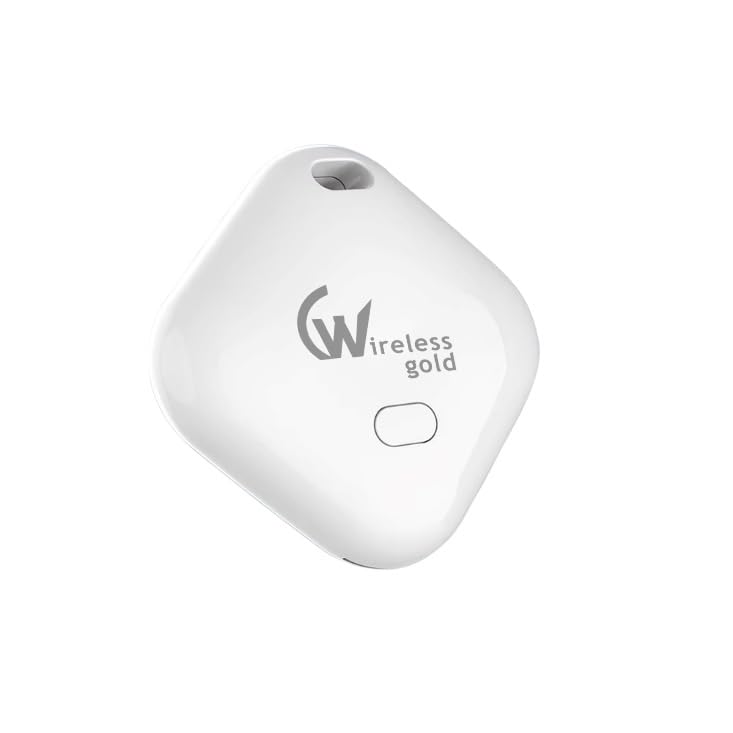 Wireless Gold Air Tag for Apple with Loud Buzzer, Works with Apple Find My(No App Required), Worldwide Tracking for Keys, Wallets, Luggage, Pets and M