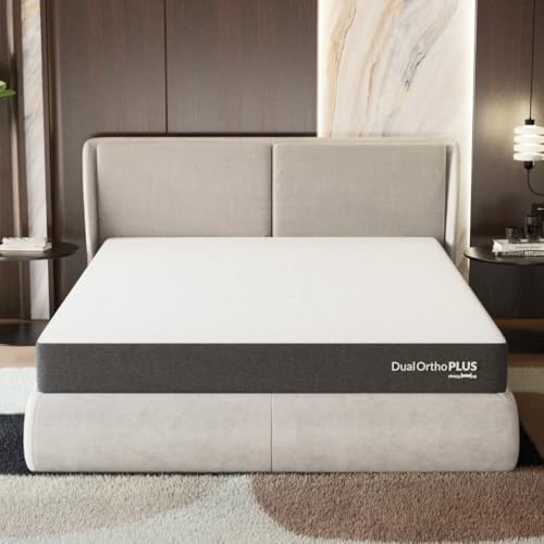 SleepyHug Ortho Dual Comfort Plus Mattress | 4-Inch Reversible Design with Hard & Soft Foam | AirCell Grid Support for Back Pain Relief | 78x60x4 Inch