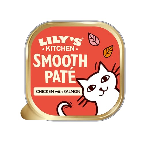 🔥 STARKER PREIS (-40%) Lily’s Kitchen Aus Natürlichen Zutaten hergestellt Feine Pastete Hühnchen mit Lachs Ausgewachsen Nassfutter für Katzen 19 x 85 g Schale