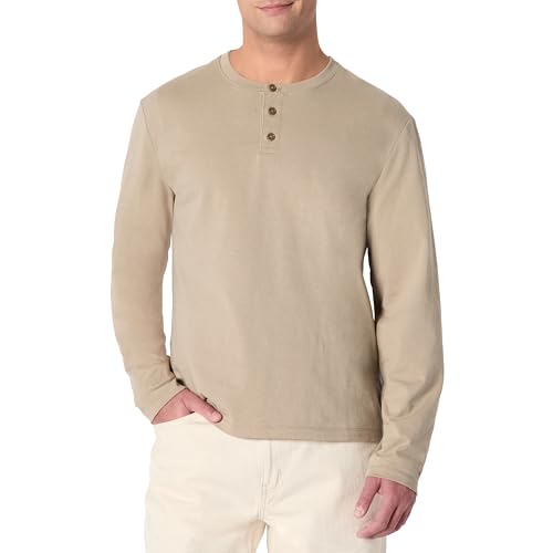 ⚡ BLITZDEAL (-61%) Amazon Essentials Herren Langarm-Henleyshirt aus 100% Baumwolle, Taupe, XXL