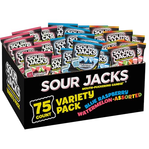 SOUR JACKS Snack Box, Sour Wedges, Variety Snack Pack, 0.5oz bags (75ct)