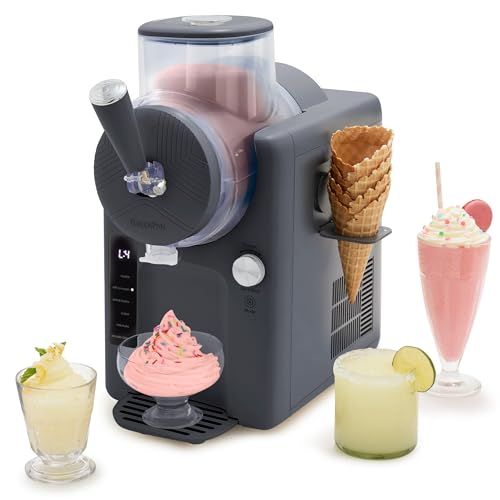 GreenPan Frost Ice Cream Machine & Frozen Drink Maker, Soft Serve, Slushie, Milkshakes & Cocktails, No Freezer Needed, 15-in-1, 7 Textures, Quiet & Rapid, Easy Clean, Family Size, Licorice Gray