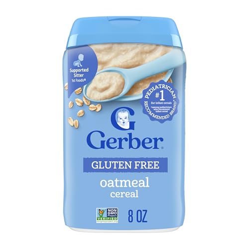 Gerber Gluten Free Oatmeal Cereal, Baby Cereal Stage 1, Whole Grains, Infant Cereal, 6PK
