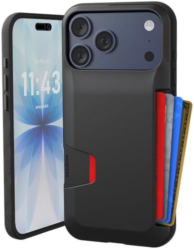 Smartish® iPhone 17 Pro Max Wallet Case - Wallet Slayer Vol. 1 [Slim + Protective] Credit Card Holder - Drop Tested Flip Hidden Card Slot Cover for Apple iPhone 17 Pro Max - Black Tie Affair
