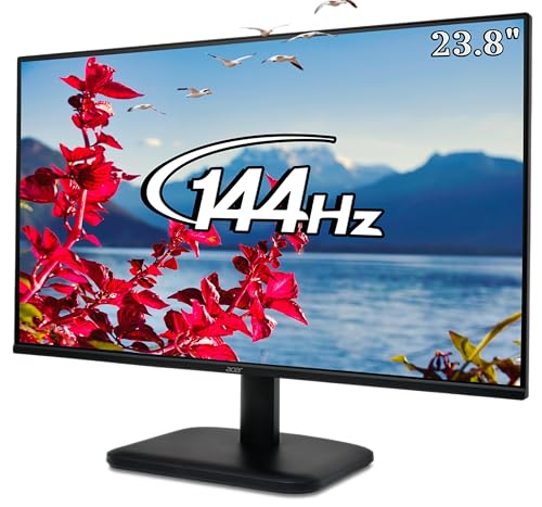 Acer EK240Y P6 P6 23.8 Inch IPS Full HD Backlit LED Monitor I 144Hz Refresh Rate, 1MS VRB Response Time, AMD FreeSync I 1 x VGA 1 x HDMI with Inbox HD