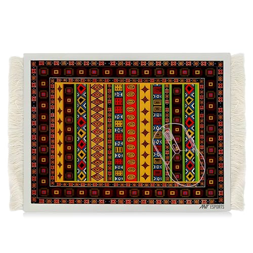 Ant Esports Vintage Mouse Pad 260x210mm –Tribal Ndebele Design, Non-Slip Rubber Base, Anti-Fray Stitched Edges, Smooth Surface for Precise Control, Co