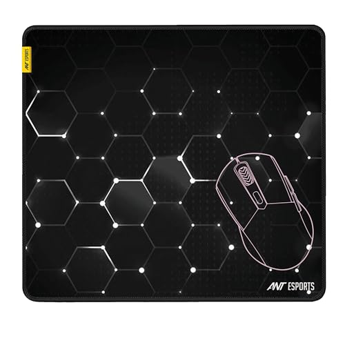 Ant Esports Hexa Mouse Pad 260X210X3mm Anti-fray Stitching, Waterproof Surface & Non-Slip Rubber Base Stitched Edges Gaming Mouse Mat for Laptop, Comp