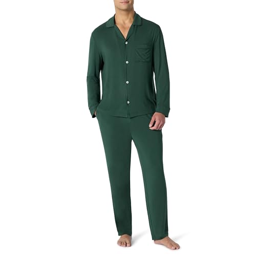 Amazon Essentials x Sofia Grainge Men's Pajama Set, Dark Green, Medium