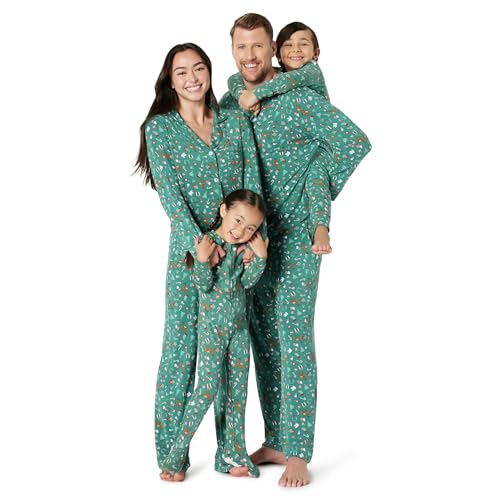Amazon Essentials x Sofia Grainge Women's Matching Holiday Family Pajama Sets, Dark Sage Green Holiday, Large