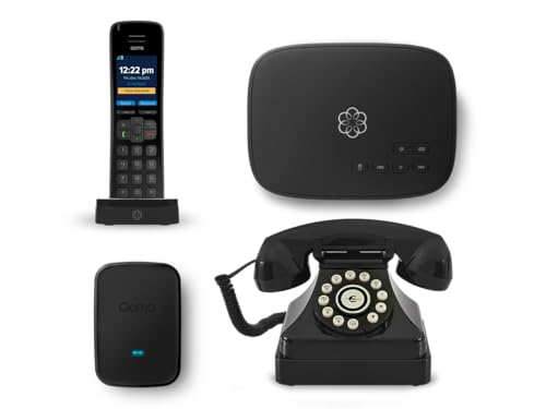 Ooma Telo Air 2 with Retro Kettle Rotary Inspired Phone Bundle. Includes Free Home Phone Service, Pay only Taxes and fees. Unlimited Nationwide Calling. Call on The go with Free Mobile app.