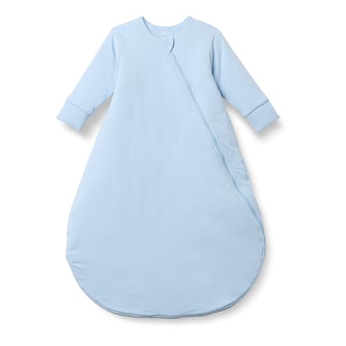 Amazon Essentials x Sofia Grainge Unisex Babies' Cotton Long Sleeve Sleep Sack, 2.5 TOG Wearable Blanket, Light Blue, 6-12 Months