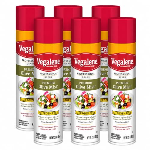 Vegalene Premium Olive Oil Mist Seasoning Spray Case, 21 Ounce, 6 Per Case