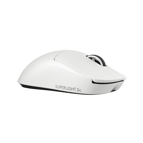 Logitech G PRO X Superlight 2c Wireless Gaming Mouse, 51 g pro-Grade Compact Mouse with 5 programmable Buttons, USB-C Charging, 44K DPI Sensor, up to 8 kHz Polling for PC/Mac - White
