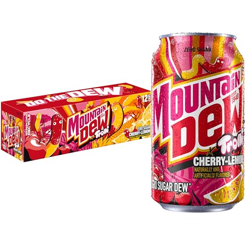 Mountain Dew, Zero Sugar Trolli Candy, 12 Fl Oz Cans (Pack of 12)