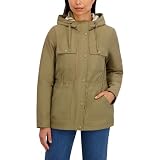 HFX — HFX Women's Lightweight Transitional Jacket – Water-Resistant Windbreaker Commuter Jacket, Fleece Lining, Adjustable Waist, Moss Green, Large