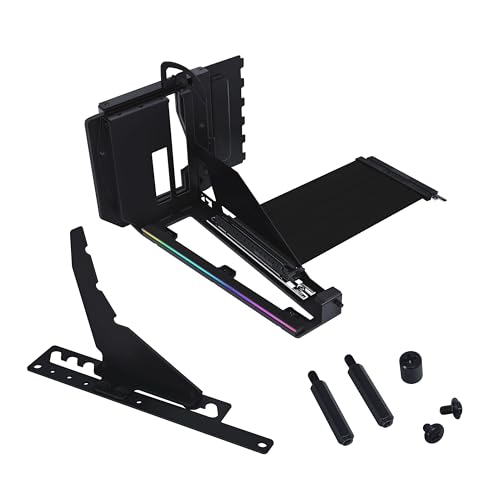 Lian Li ATX PC Case Multi-Directional 4 Slots Vertical GPU Kit V3 - Premium Gen 5 Riser Cable PCI-E 5.0 x16-155mm, PCIe 3.0/4.0 Compatible, Adjustable Position - (VG4v3 Black)