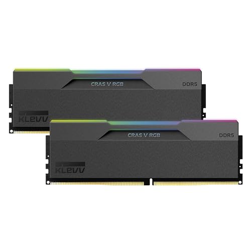 KLEVV CRAS V DDR5 RGB 32GB (2X 16GB) 6000MH/z CL28 Mémoire RAM Gaming Kit XMP 3.0 Hautes Performances Overclocking 28-36-36-76 – Jouez Plus Vite avec CL28 Ultra-Bas