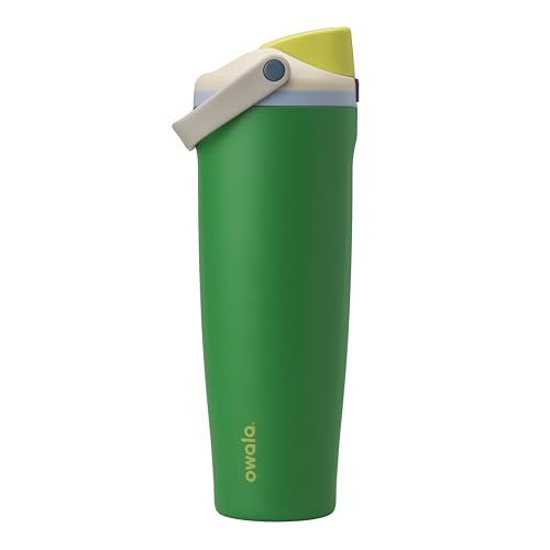 Owala FreeSip Sway Insulated Stainless Steel Water Bottle with Two-Way Spout, Built-In Straw and Bucket Handle, Made for Travel, School, and Sports, 40oz, BPA Free, Leak Proof, Putting Green
