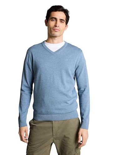 (-42%) Tom Tailor Herren 1039811 Strickpullover mit V-Ausschnitt, 39872 - Mountain Spring Blue Melange, XXL