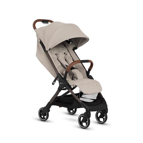 Silver Cross Clic Compact Stroller – Lightweight Travel Stroller for Newborn to Toddler (Birth to 55 lbs), One-Hand Fold, Lie-Flat Seat, Airplane Cabin Approved, UPF50+ Canopy (Latte)