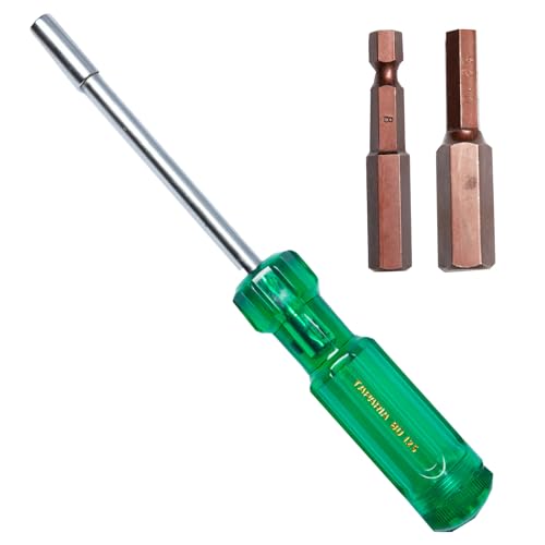 Taparia Make, Bit Holder Screwdriver with 50mm Single Side Bits of 1/4" Hex Shank, S2 Grade, Of Tip Size - Hex 8, 10mm Suitable for DIY, Home, Profess