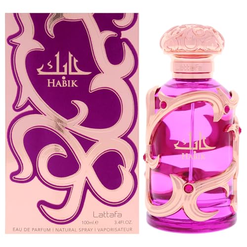 Lattafa Habik – Floral, Fruity, Fresh, Musky – Eau de Parfum Spray Long-Lasting Fragrance for Women, 3.4 Ounce / 100 ml