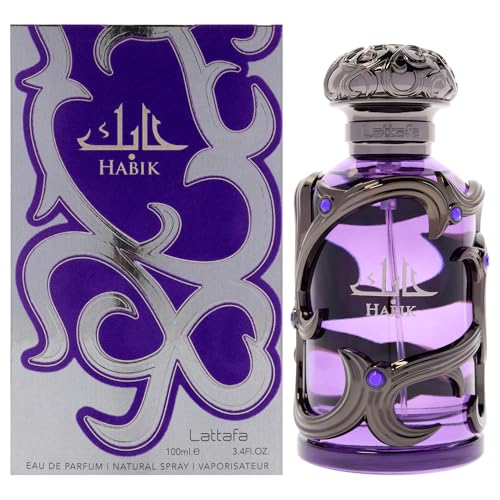 Lattafa Habik – Spicy, Aromatic, Woody, Musky – Eau de Parfum Spray Long-Lasting Fragrance for Men, 3.4 Ounce / 100 ml