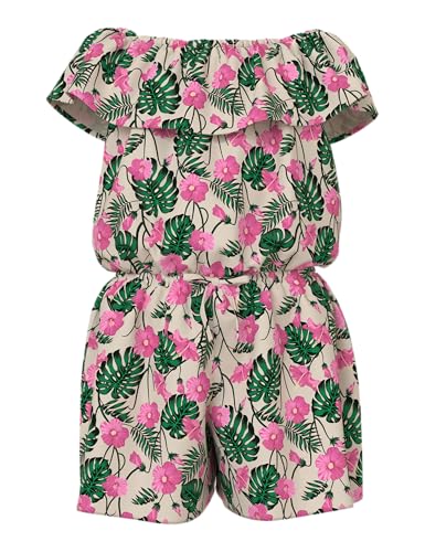(-48%) NAME IT Mädchen Nkfvinaya Ss Playsuit Fffff Noos, Summer Sand, 128 cm