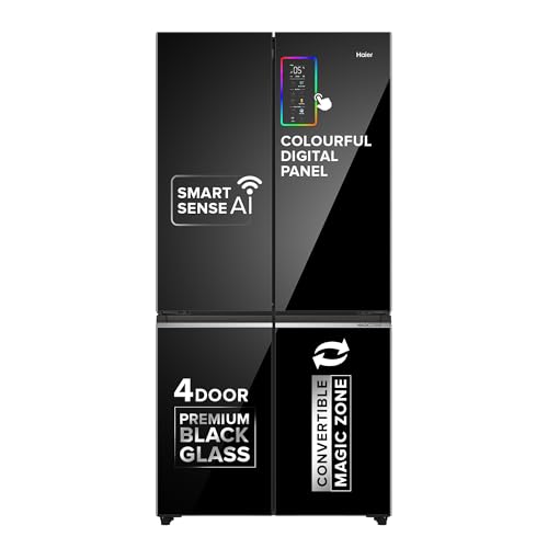 Haier 630L Lumiere French Door 4 Door Side by Side Frost Free Refrigerator|Convertible|Wi-Fi|Inverter|Colourful Display Panel|Motion Sensor|My zone|Su