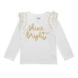 Mud Pie Kids Christmas White Holiday Tinsel Long Sleeve Shirt