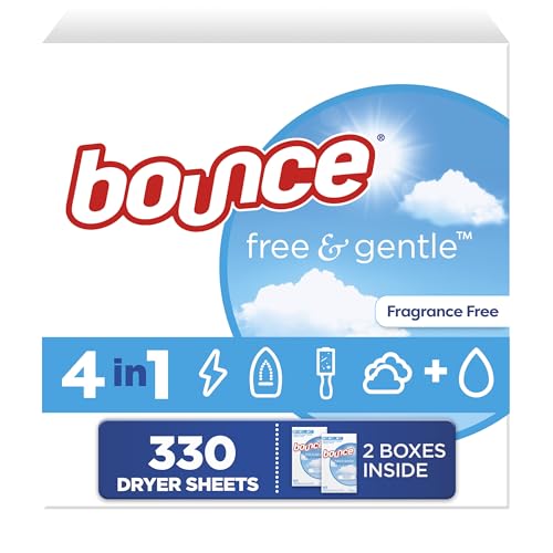Bounce Free & Gentle Dryer Sheets, Unscented, 330 Count