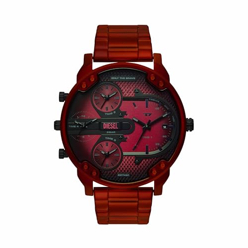 Diesel Men's Mr. Daddy Slim Multi-Movement Red Stainless Steel Watch (Model: DZ7491)