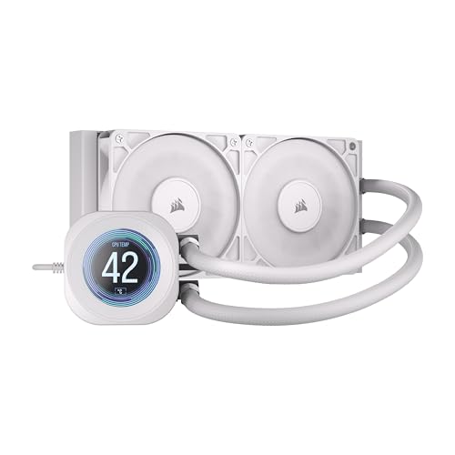 (-60%) CORSAIR Nautilus 240 RS LCD Flüssig-CPU-Kühler – 2,1-Zoll-IPS LCD-Bildschirm, 240mm AIO, Einfache Daisy-Chain-Verbindungen, Intel LGA 1851/1700, AMD AM5/AM4 – Enthält 2X RS120-Lüfter – Weiß
